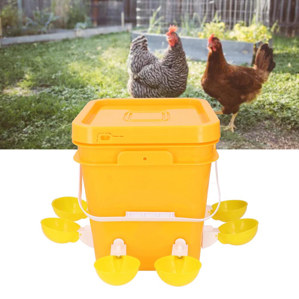 Automatic Chicken Waterer Set Low Spillage Self Replenishing Poultry Waterer Dispenser for Chicken Bird Goose Turkey