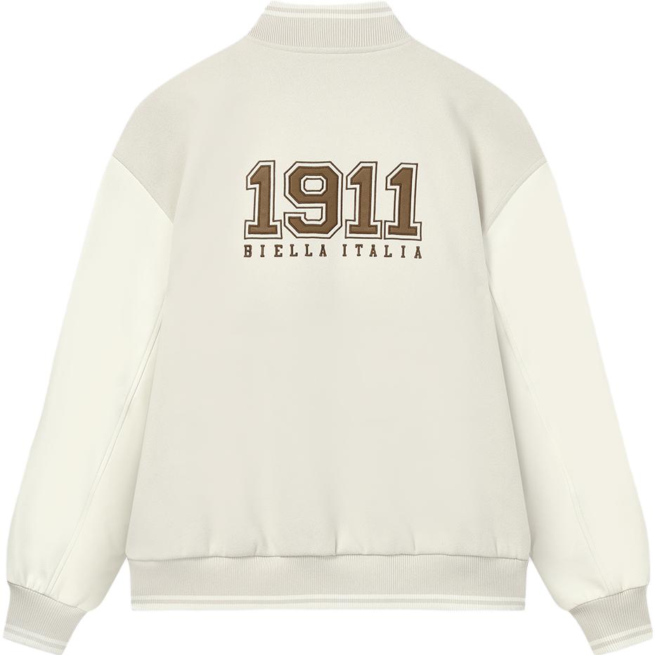 New FILA Baseball Jacket Unisex Wheat Straw Beige F11U339702FBG