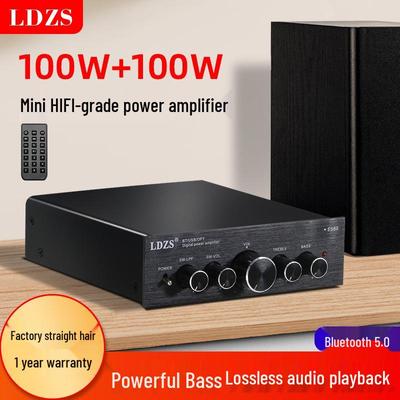 מגבר מיני Hi-Fi Bluetooth 5.0 חוצה גבולות עם USB, 2.1 ערוצים, הספק גבוה ובס עמוק
