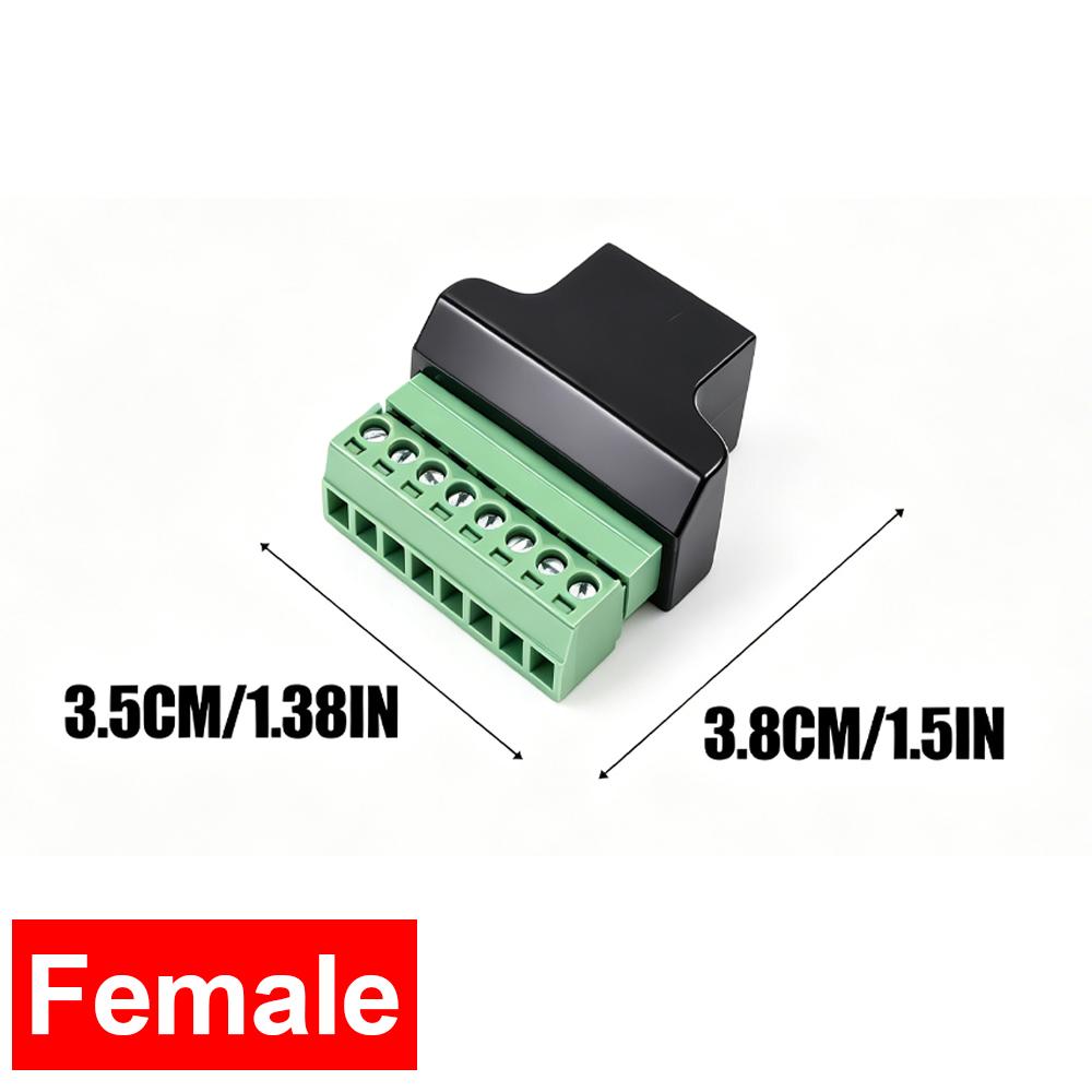 RJ45 To 8 Pin Screw Terminal Male Female 8P8C RJ45 Bolt Screw Connector for Cat7 Cat6 Cat5 Ethernet Extender Network Adapter