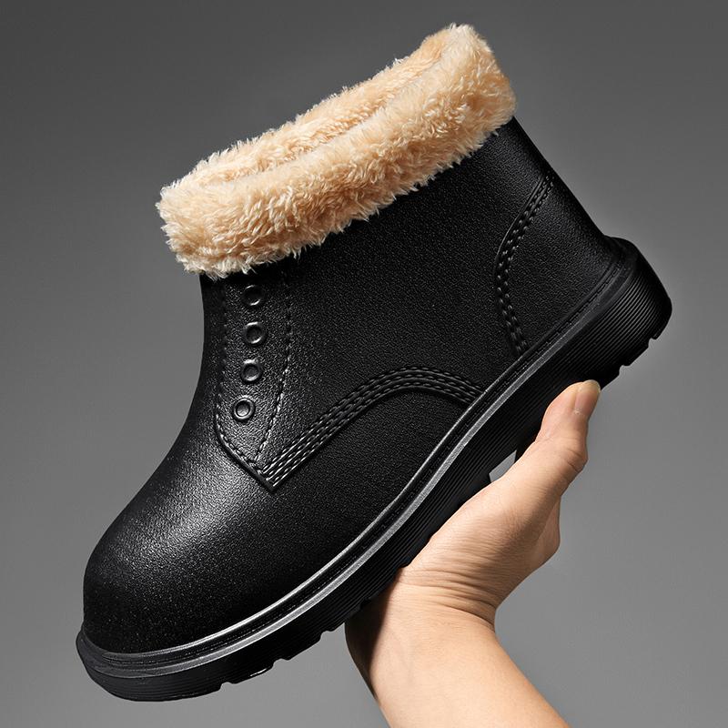 

Зимние мужские водонепроницаемые теплые и бархатные модные спортивные зимние ботинки 46 чёрный