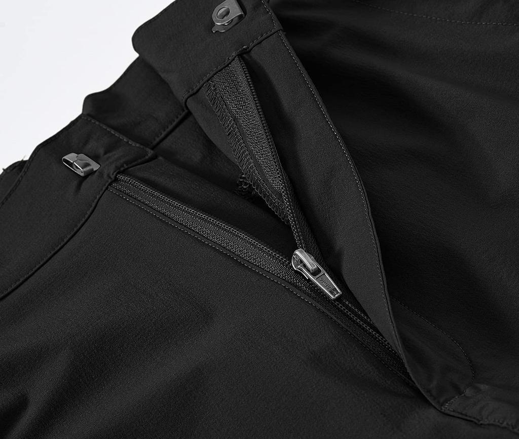 Gopuune Men's Lightweight Cargo Pants, Breathable, Quick-Drying, Hiking Pants for Hiking, Fishing, and Running (Black-01 M)