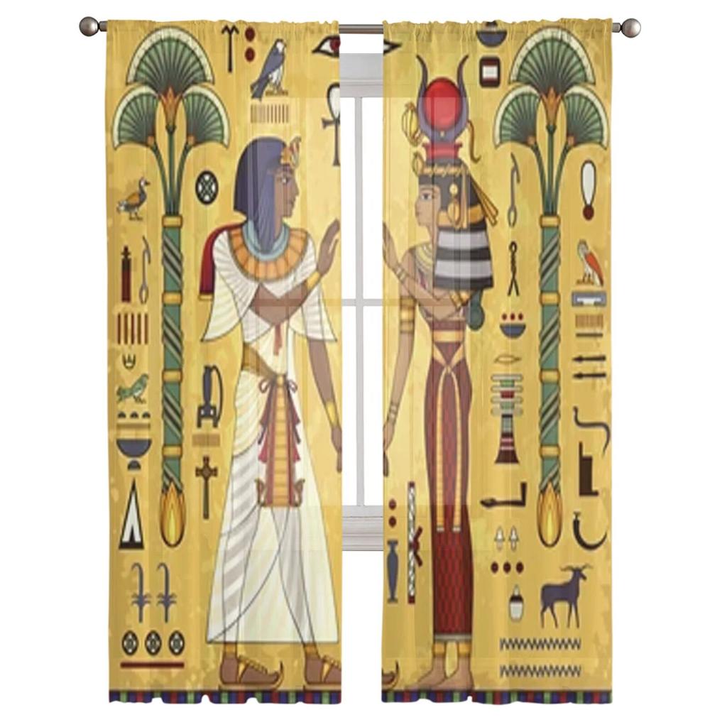 Antikens Egypten Skira gardiner för vardagsrum Barnrum Tyllgardiner Köksfönsterbehandling Draperier