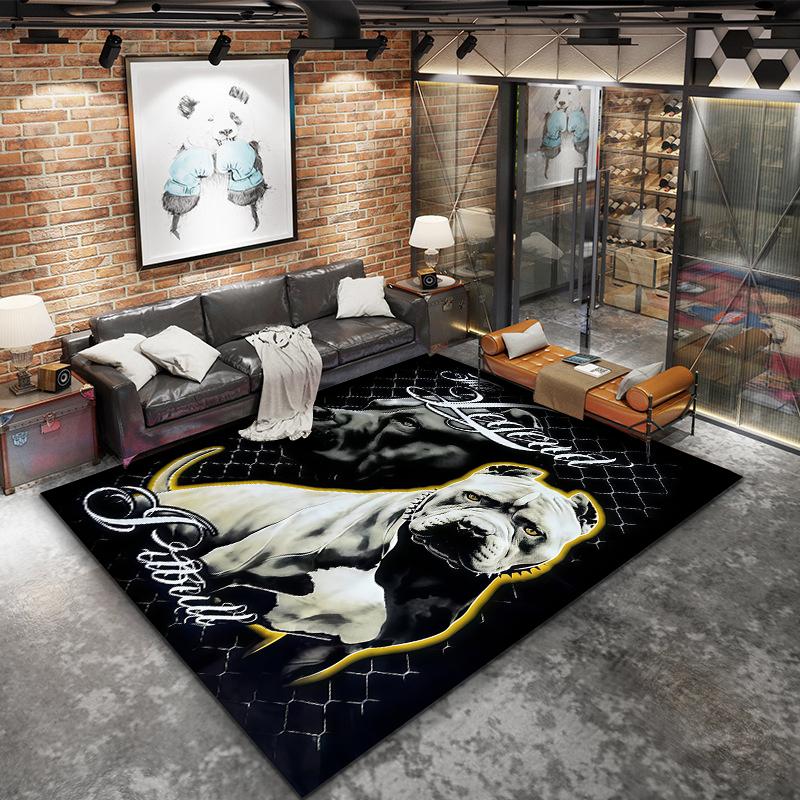 Serious Dark Animals Pattern Square Carpet,Area Rug,Carpet Rug for Living Room Bedroom Sofa Playroom Decor,Non-slip Floor Mat,Holiday Birthday Gifts