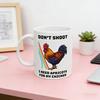 Caneca Engraçada de Galo Meme Não Atire Preciso de Damascos para Minha Galinha Caneca para Gamers Xícara de Café Cerâmica Presente para Streamers E Amantes de Memes