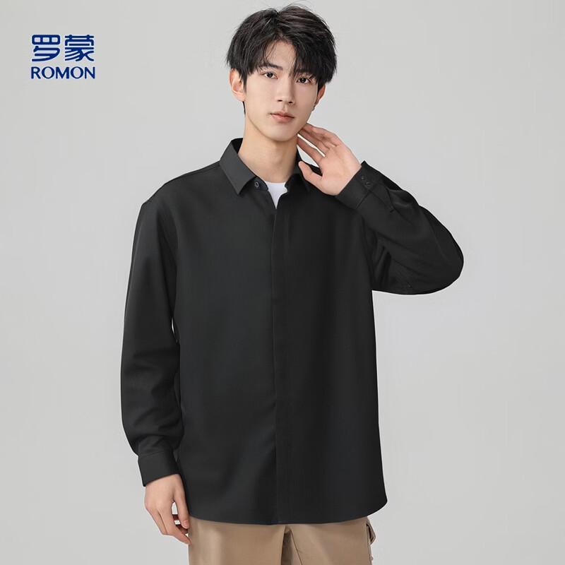 ROMON Men's Lyocell Blend Long Sleeve Shirt