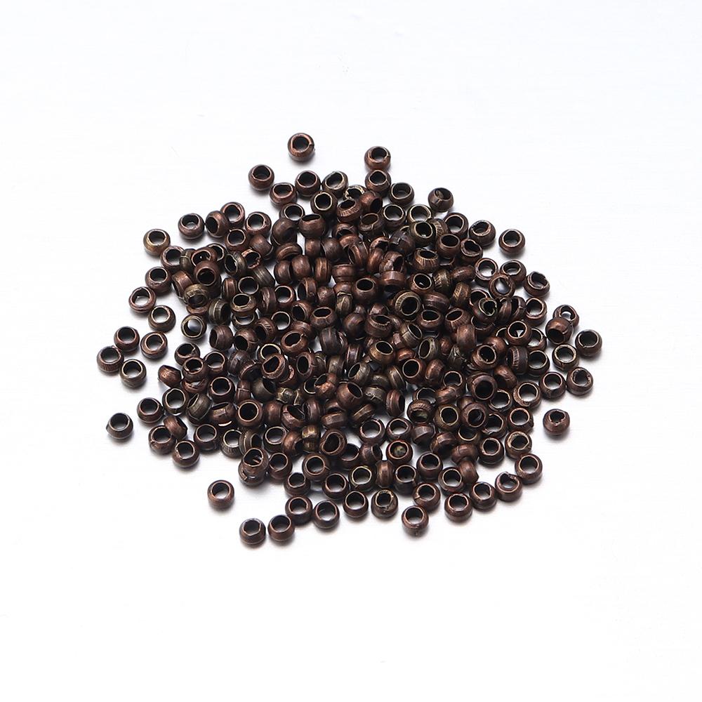 200pcs/lot 2/2.5/3/3.5/4mm Copper Spacer Beads Loose Beads Big Hole Beads For Jewelry Making DIY Handmade Accessories