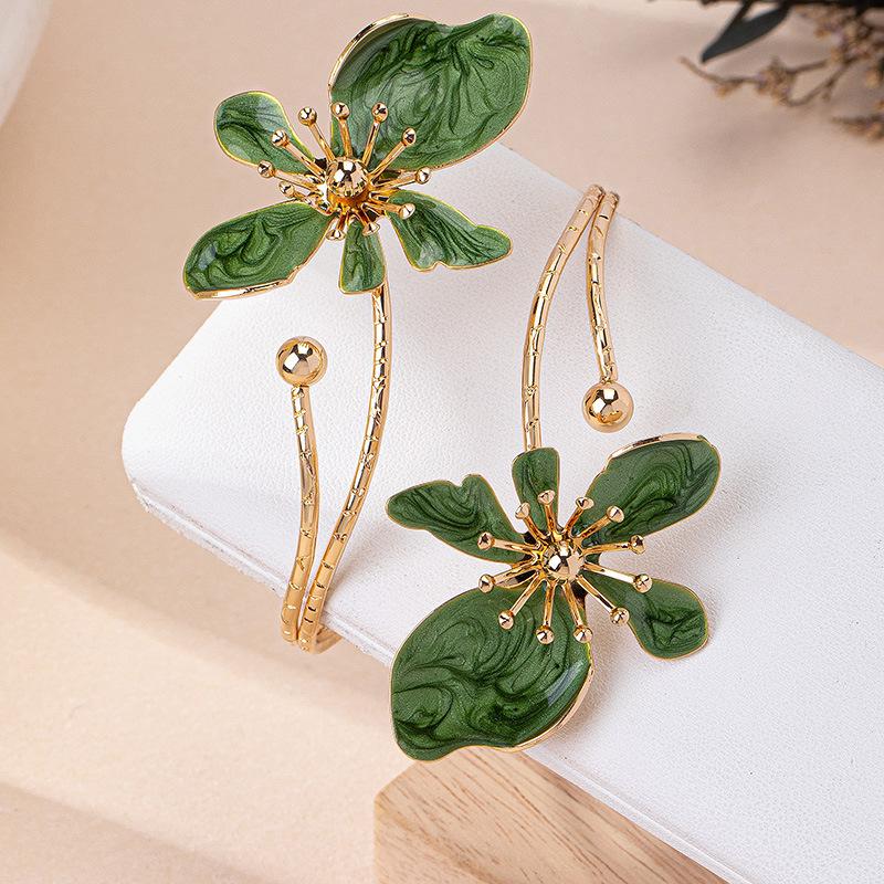 

Fashion Personality Elegant Flower Bracelet Arm Ring Opening Adjustable Women s Jewelry