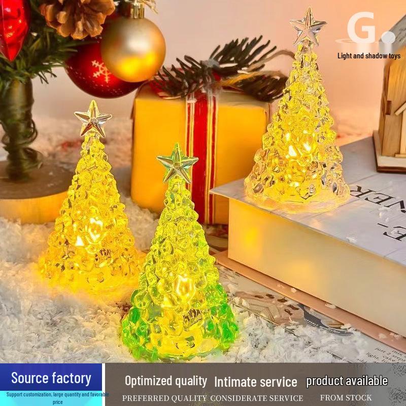 Mini LED Star Tree Night Light: Christmas Ornament & Ambient Lamp