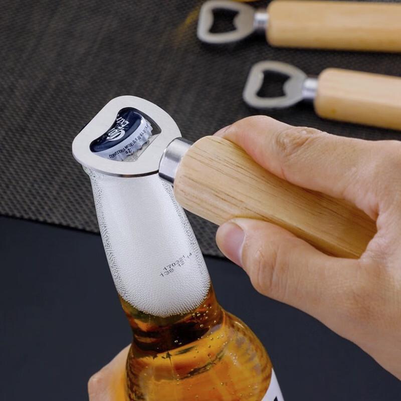 Di Ruien Öppnare för ölflaskor med trähandtag - Set om 4