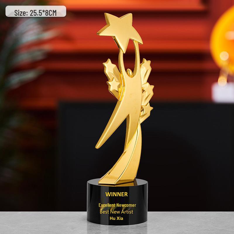 Gold, Silber, Bronze Sternburst Verdrehte Säule Trophäe - Firmen Gedenkpreis