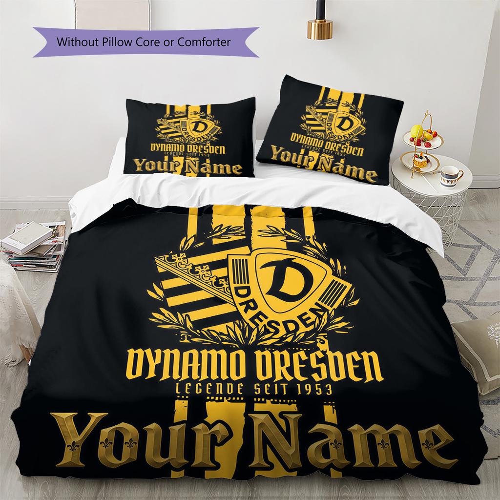 Benutzerdefinierter Name Dynamo Dresden Legende Bettwäsche, Steppbett-Set Bettbezug Kissenbezug Zuhause Geburtstagsgeschenk (1 Bettbezug + 2 Kissenbezüge, ohne Füllung)