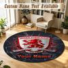 Round Rug Custom NameMiddlesbrough FC Pattern Non Slip Carpet Home Floor Decor