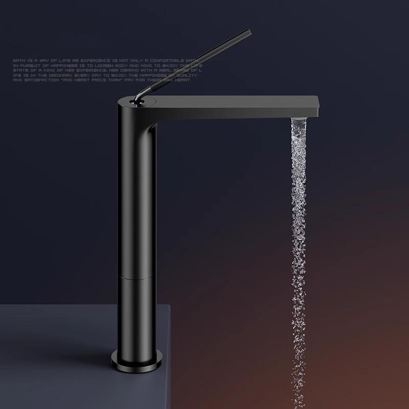 Bathroom Basin Faucet Hot & Cold Bathroom Gray Sink Faucet Deck Mounted Lavotory Faucet Mixer Water Tap