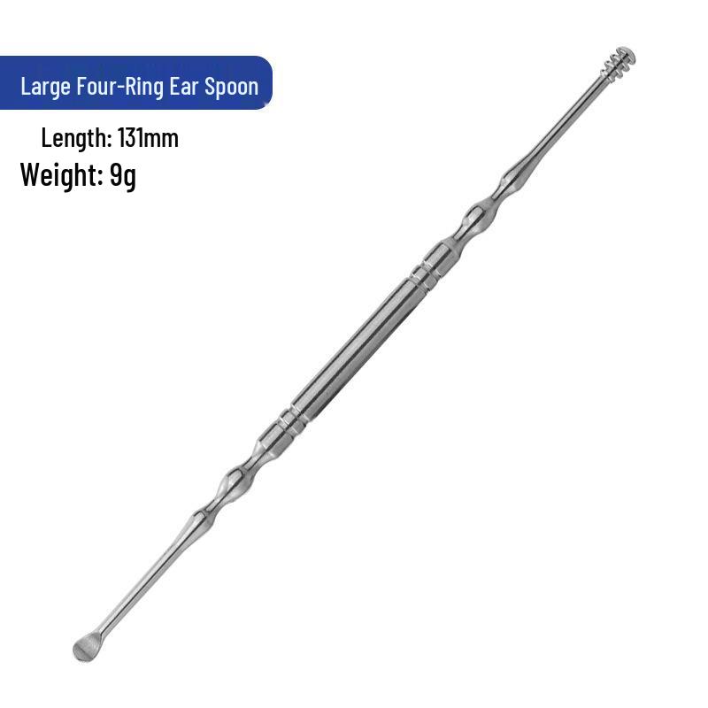 Stainless Steel Double-headed Spiral Ear Cleaner, 6-piece Set