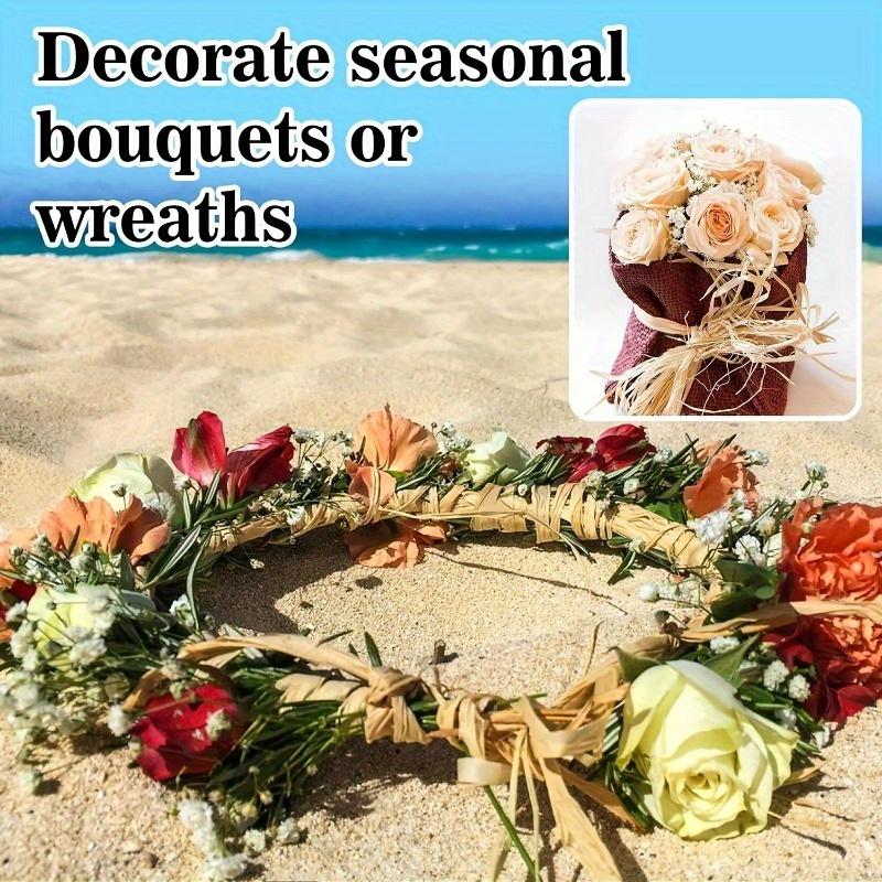 Natural Raffia Ribbon - 50g Paper Craft Ribbon for Wrapping, Bouquets, Wedding, Christmas, Birthday, Gardening, Weaving, and Decoration