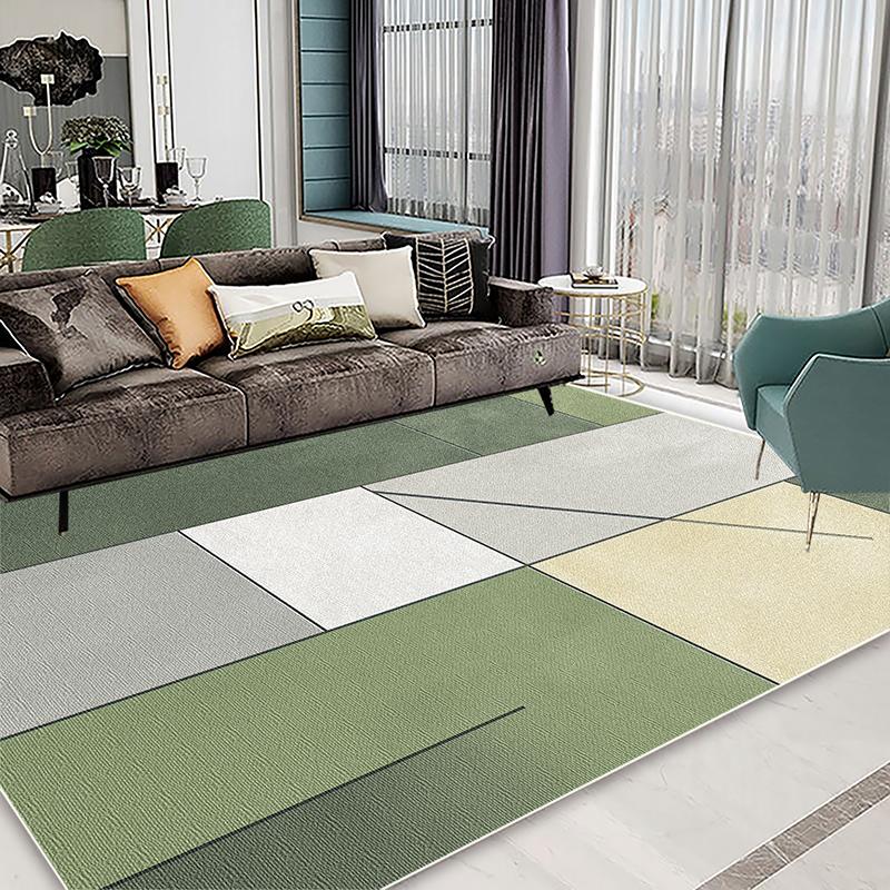 Simple Green Carpets for Living Room Decoration Hong Sofa Area Non-slip Floor Mat Light Luxury Bedroom Cloakroom Rugs Washable