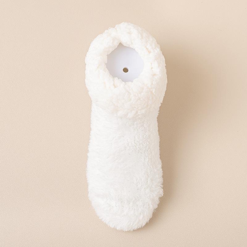 Women's Slouch Socks Women Thickened Coral Fleece Warm Indoor Floor Silicone Non-slip Invisible Cotton Floor Socks