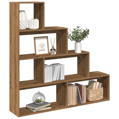 Vidaxl Partition Shelf, 4 Tiers, Artisan Oak, 143.5X29X143.5 Cm