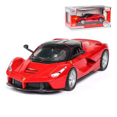1:Modelo de coche a escala 32, coche de tracción trasera con sonido y luz para niños, niño y niña, carrocería de metal con puerta abierta