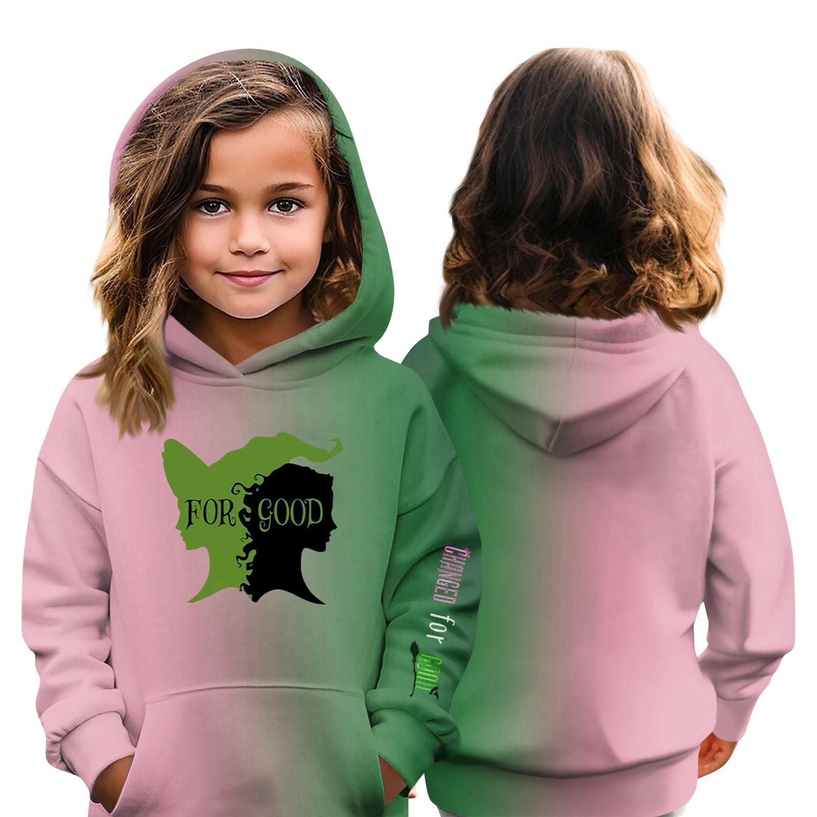 

Дитяча толстовка з капюшоном для хлопчиків і дівчаток, модна толстовка з принтом і кишеньковим капюшоном з довгими рукавами 160