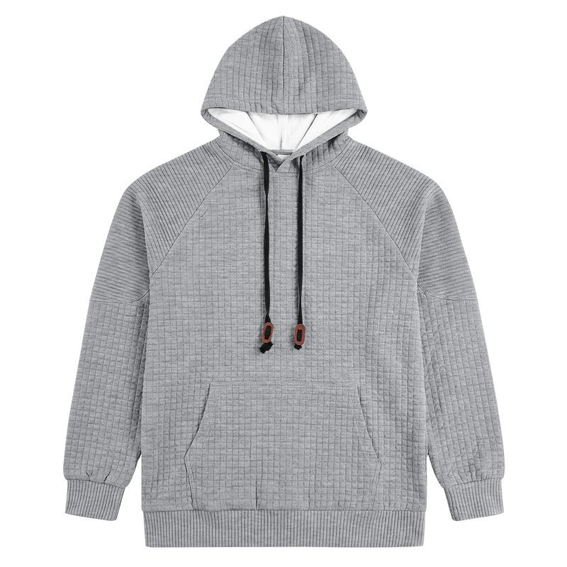 Herren S Europäischer Stil Waffelstrick Kapuzenpullover Langarm