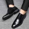 2024 Men Dress Shoes Leather Fashion Derby Shoes Classic Casual Business Wedding Footwear Lace-up British Style Male Formal Shoe