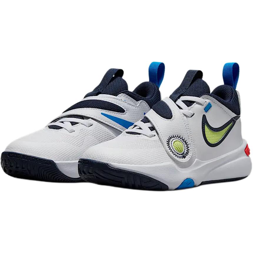 New Nike Team Hustle D 11 Anti Slip Wear Resistant Low Top Children's Basketball Shoes White Kids' DV8994-105