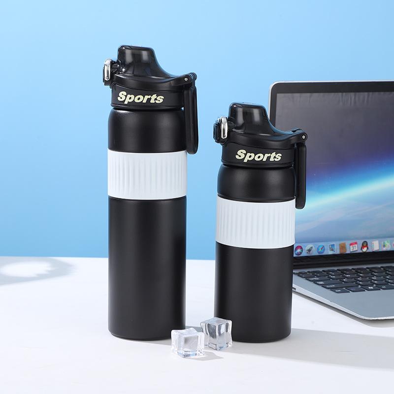 Water bottle Stainless steel thermos cup Outdoor portable sports kettle Boys and girls bouncing cup