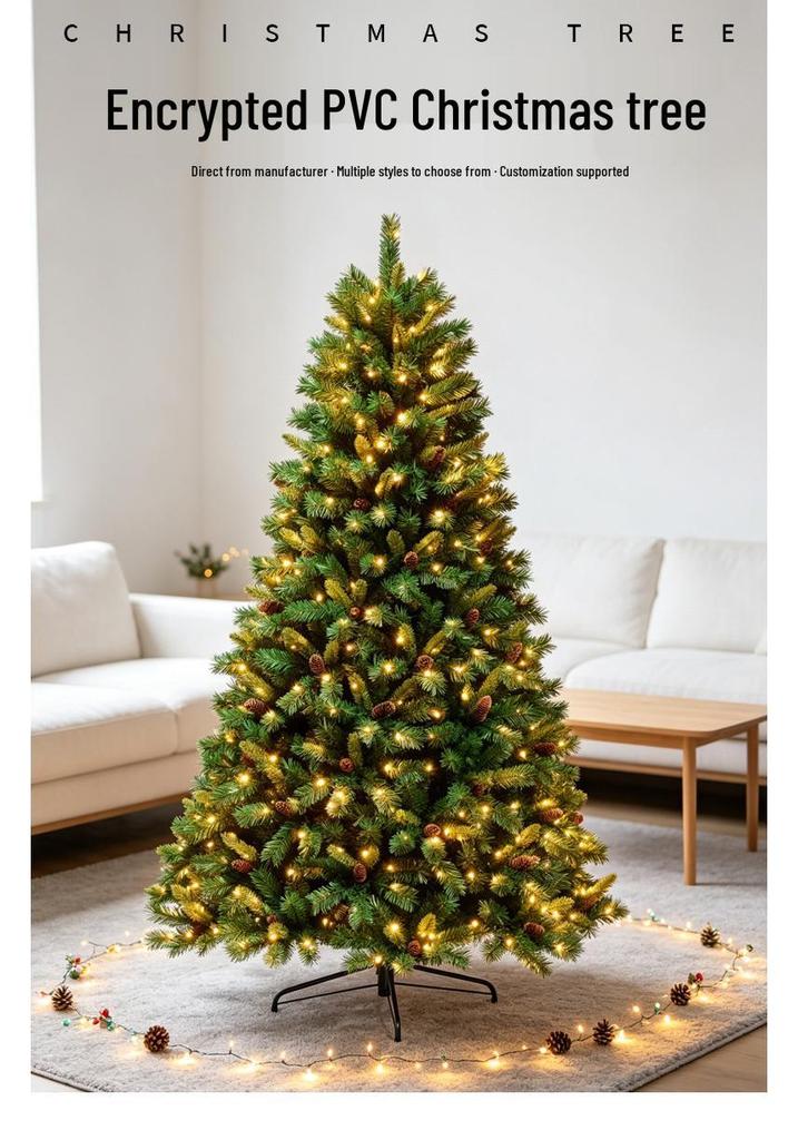 Customized Encrypted PVC Pine Cone Christmas Tree - Large Artificial Simulation with New Style Design