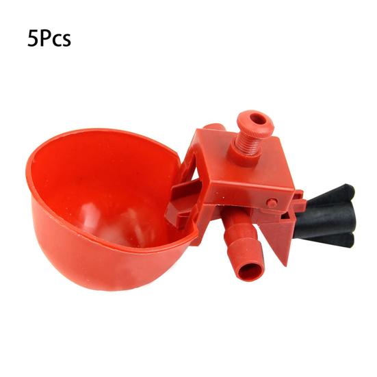 5 Pcs Poultry Feeding Water Drink Cup Drinker Bird Chicken Fowl Bowl