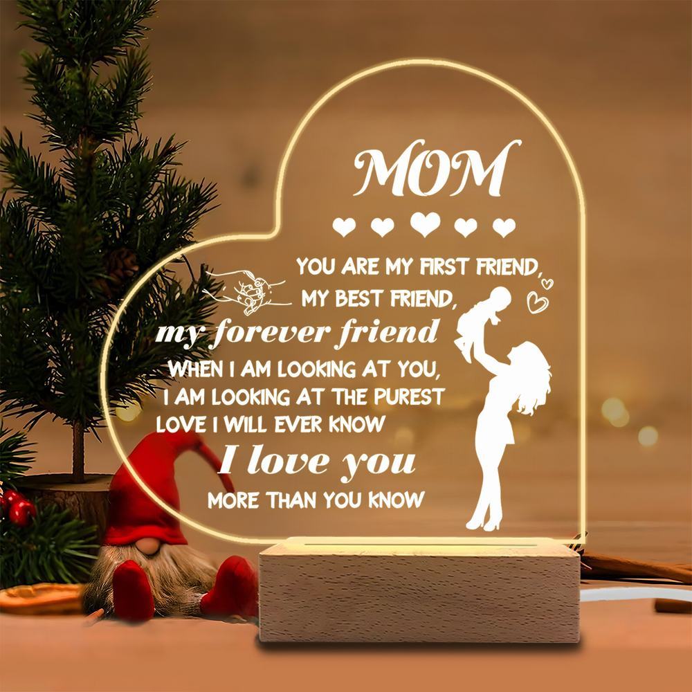 

1PC Acrylic Luminous Ornament Photography Accessories, USB Base, Mom Thank You Gift, Heart Figurines Plastic чистый