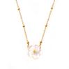 Collana Fiori di Pesco Stile INS: Oro 18K, Acciaio al Titanio, Elegante Catena per Clavicola, Gioielli di Lusso Leggero.