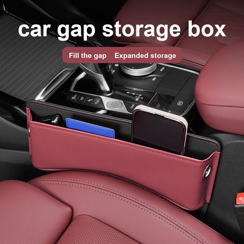 Universeller Auto-Leder-Sitzspalt-Organizer PU Auto-Konsolen-Seitenfach Sitzspalt-Aufbewahrungsbox Innenzubehör Auto-Innenraum