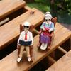 2 Piece Gothic Skeleton Couple Sitting In Rocking Chair With Book Figurine Sculpture Horror Home Decors Resins Ornaments