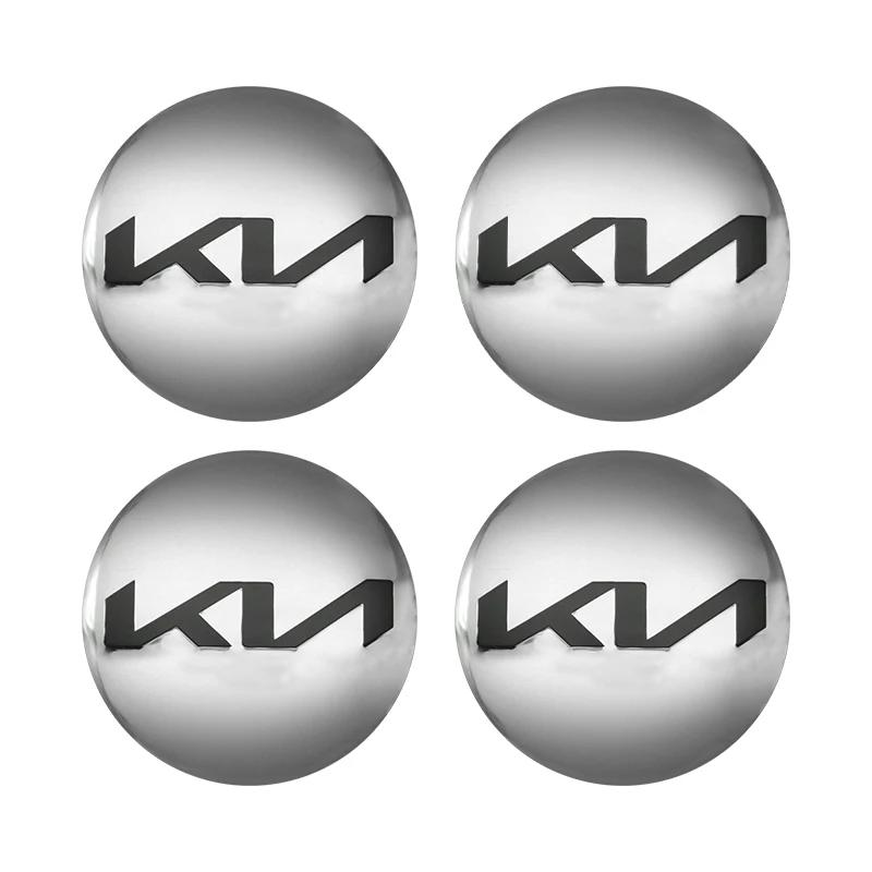 AABIY1 4pcs 3D 56mm Car emblem Wheel hub Center Cap Badge covers sticker Decals Styling accessories For KIA EV6 Sorento Niro Stinger
