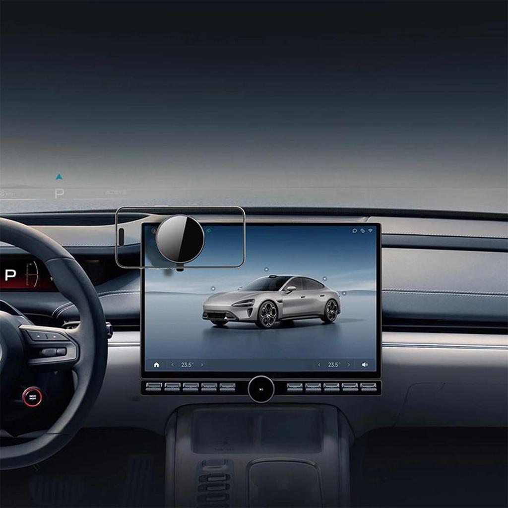 Magnetic Car Phone Holder Vacuum Suction Phone Holder 360 Degree Rotatable Smartphone Grip For Vehicle Truck Dash Window Vent