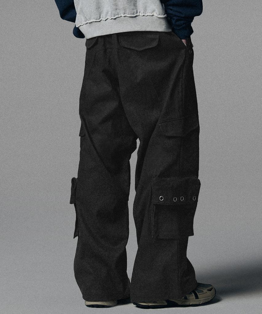 NOT4NERD Twill Cotton Incision Cargo Pants - Charcoal