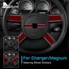 For Dodge Magnum Charger 2008 2009 2010 Real Soft Carbon Fiber Car Steering Wheel Cover Sticker Accessories Interior Trim
