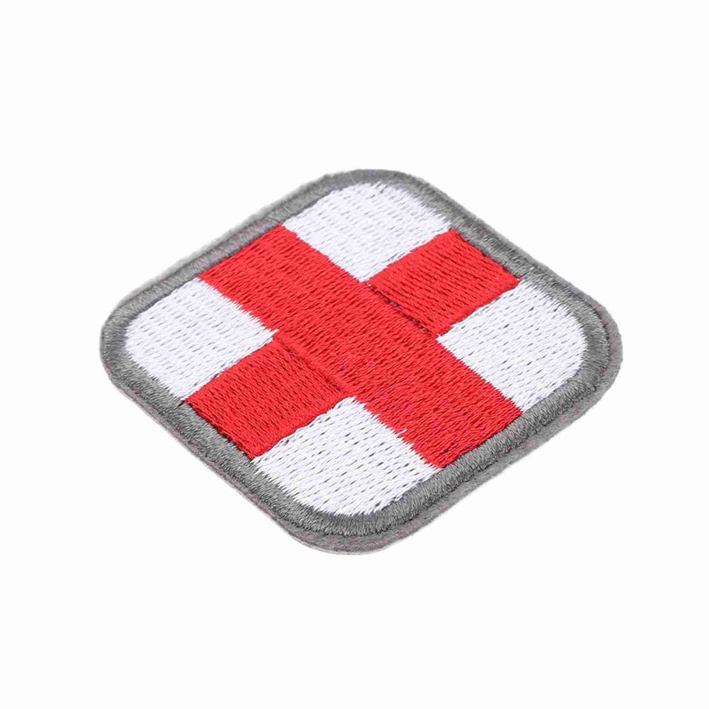 Medical Cross Embroidered Patch Hook&Loop Embroidery Applique Badge On Clothing Bag Hat(#2)