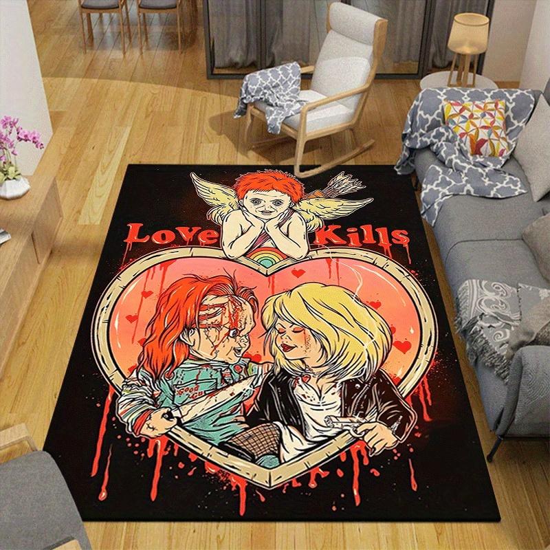 1pc Chucky Pattern Area Rug, Anti slip Non Shedding Stain Resistant Carpet