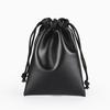 Outdoors Camping Game Toys Jewelry Storage Bag Multi-function Black Faux Leather Drawstring Pouch
