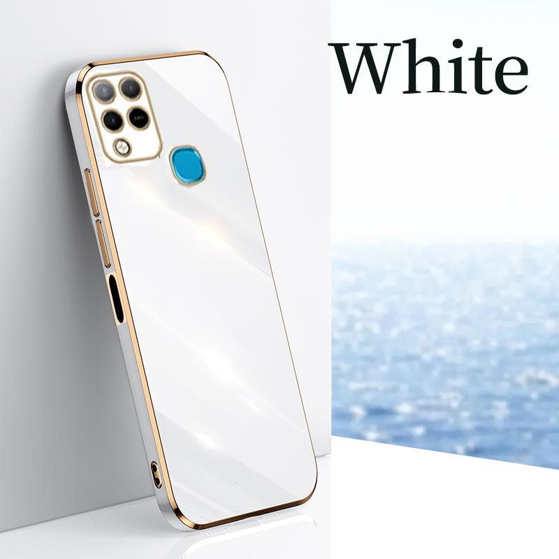 

Роскошный квадратный чехол с покрытием для телефона For Infinix InfinixHot 12i 12 11 11S 10 Play Мягкая силиконовая задняя крышка For Infinix Note 12 11 10 Pro Ударопрочный чехол Infinix HOT 12 Play белый
