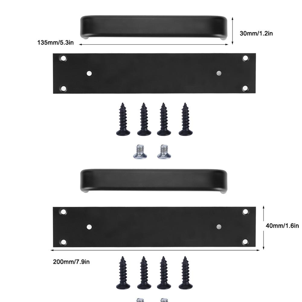 2 Pack Aluminum Alloy Door Pull Handle Black Barn Door Handles Sliding Door Handle  Kitchen Cabinet