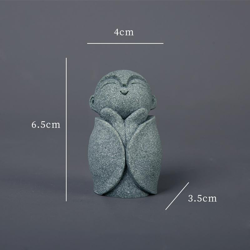 Statue Miniature Durable Exquise Mignonne Petite Figurine de Moines Ornement de Jardin Zen Fait Main Décor d'Aquarium