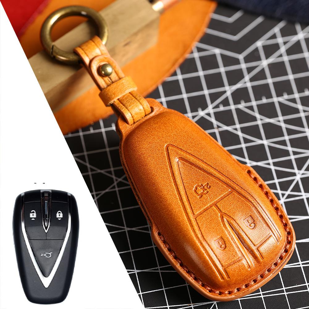 Car Key Cover Is Suitable For Chang An Auchan Cs75 Leather 3D Three-Dimensional Shaping Key Protective Case Bag.