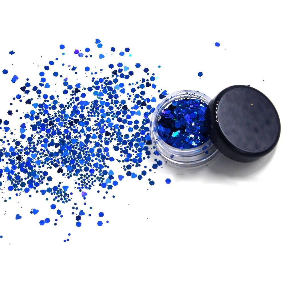 1 Box Sparkly Face Jewelry Laser Sequins Decorations Eye Shadow Nail Art Glitter Powder Body Art Stickers Makeup Festival Party
