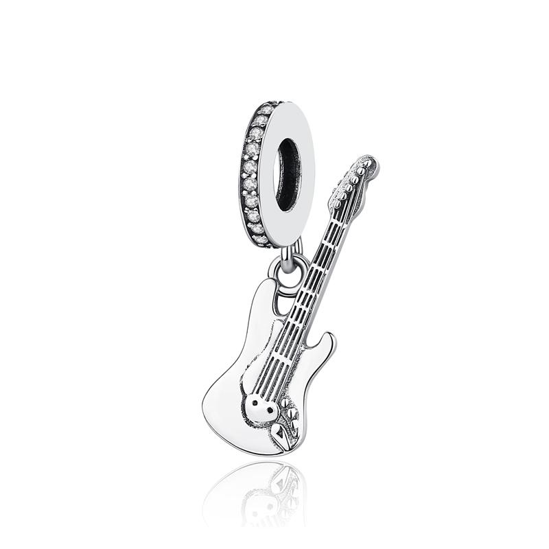 Original 925 Sterling copper Charm Bead Love Music Note Piano Pendant Charms Fit Brand Bracelets Necklaces Women Diy Zircon