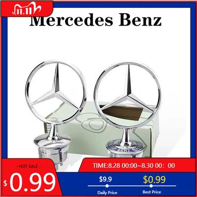 GLC GLB 1Pcs Metal Car Hood Badge Front Chrome Logo Hood Marking For Mercedes Benz C E S Class W204 W205 W212 W213 W211 W220 W2
