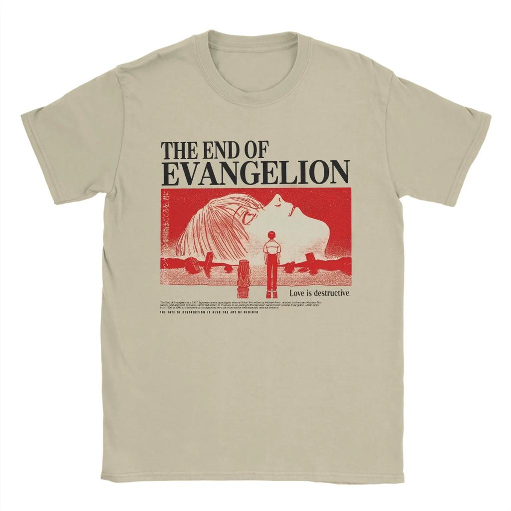 EVA Anime Printing Cotton T-shirt Men and Women Comfortable Fashion Street Y2K Summer Absorb Sweat Loose T-shirt